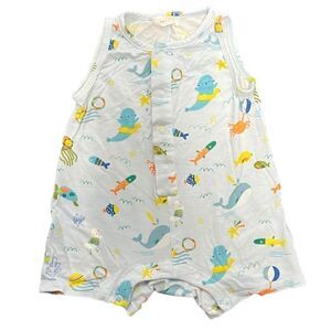 Angel Dear Organic Cotton Whale Romper, 3-6 months, Like New